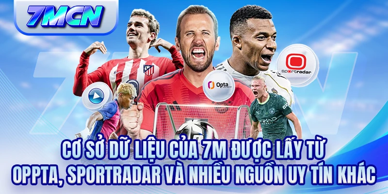Cơ sở dữ liệu của 7M được lấy từ Oppta, Sportradar và nhiều nguồn uy tín khác